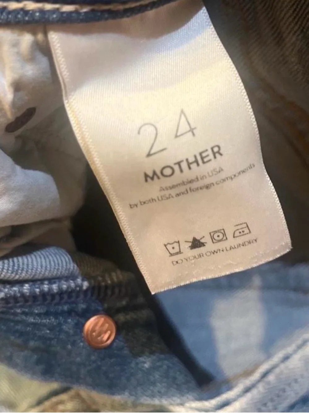 MOTHER Light Blue Distressed Denim Shorts - Picture 3 of 4